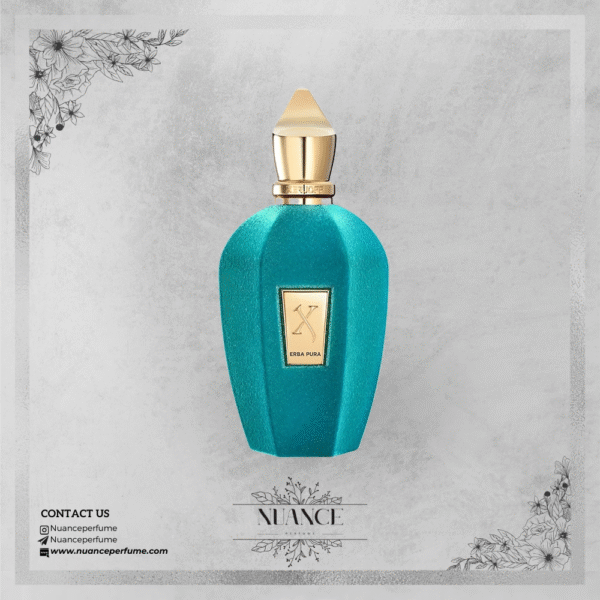 عطر Erba Pura از برند Xerjoff با بطری آبی مخملی و درب طلایی