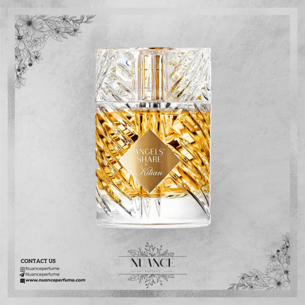 عطر Angel’s Share از برند Kilian با بطری کریستالی و مایع طلایی