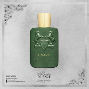 عطر Haltane از برند مارلی با بطری سبز و درپوش طلایی سلطنتی