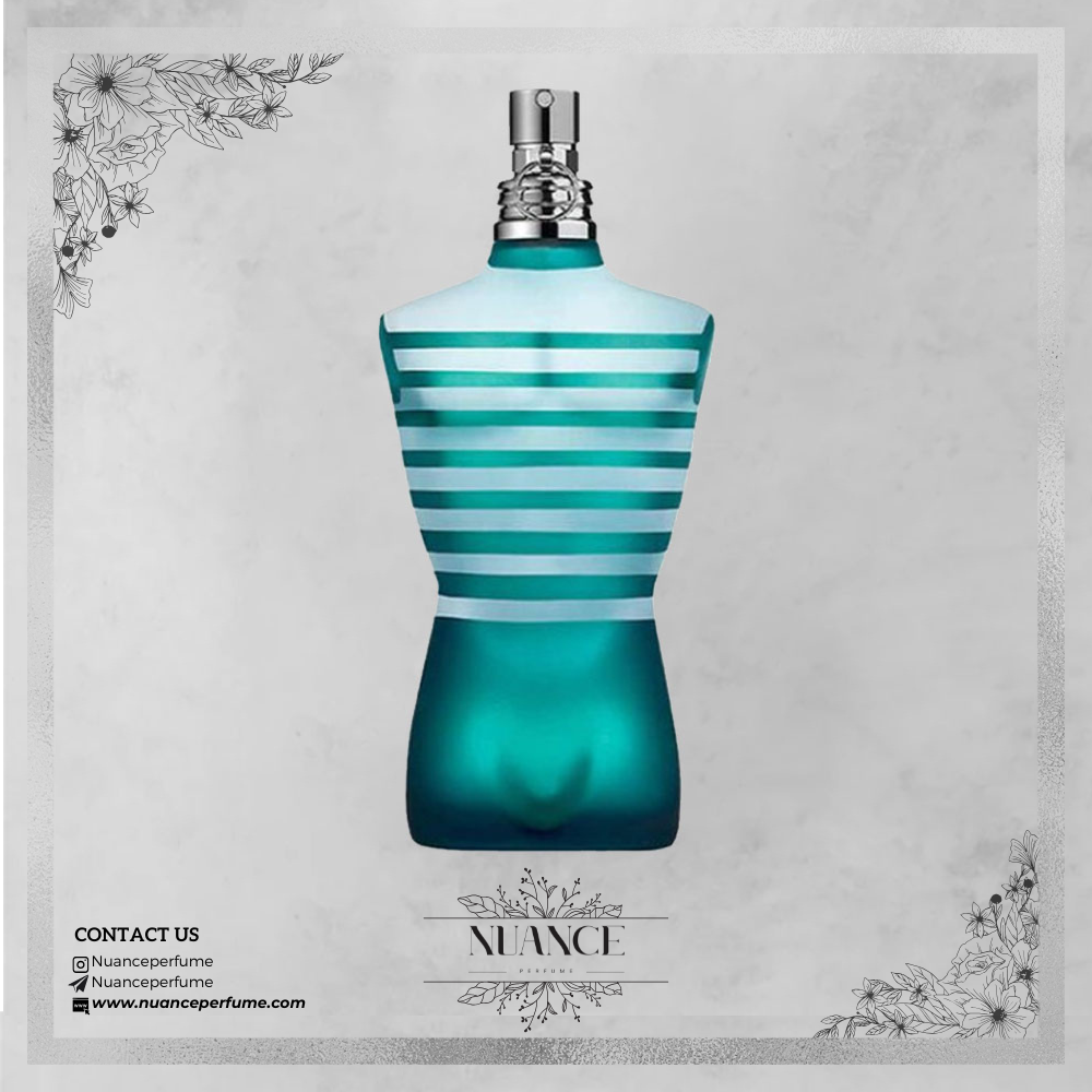 عطر Le Male از Jean Paul Gaultier با بطری آبی به شکل نیم‌تنه مردانه
