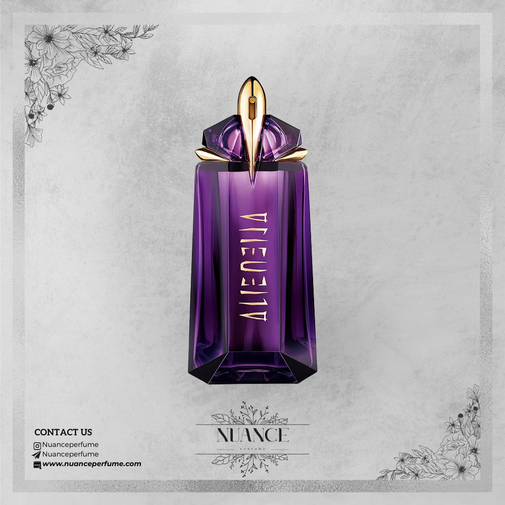عطر Alien از Mugler با بطری بنفش و طراحی کریستالی درخشان