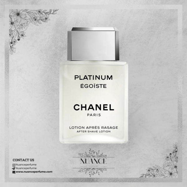 عطر Platinum Égoïste از Chanel با بطری شفاف و درپوش نقره‌ای