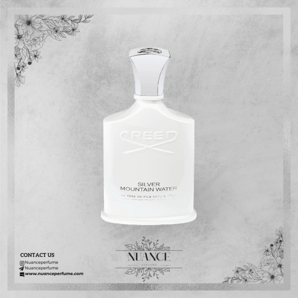 عطر Creed Silver Mountain Water از برند کریید با بطری سفید و طراحی مینیمال کوهستانی