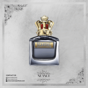 عطر Scandal Pour Homme از Jean Paul Gaultier با بطری تیره و درپوش تاجمانند