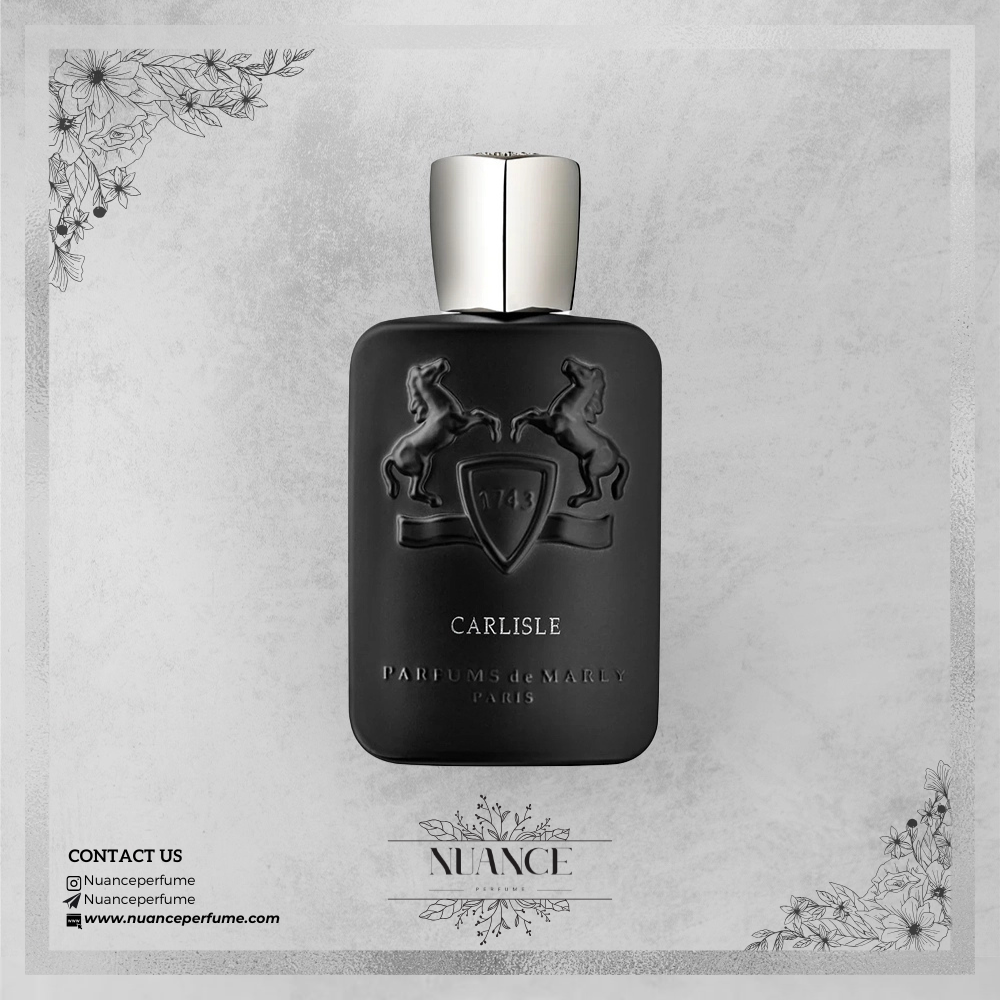 عطر Carlisle با بطری مشکی مات و درپوش نقره‌ای از برند Parfums de Marly