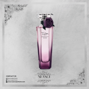 عطر Trésor Midnight Rose با بطری بنفش و گل پارچهای نمادین از برند Lancôme